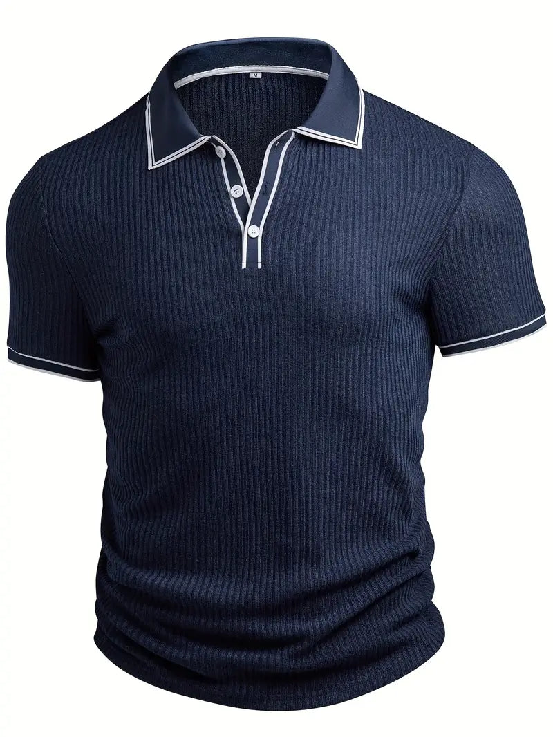 Stephen | Herren-Polohemd mit Rippstrick