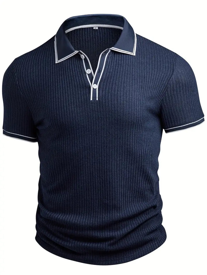 Stephen | Herren-Polohemd mit Rippstrick