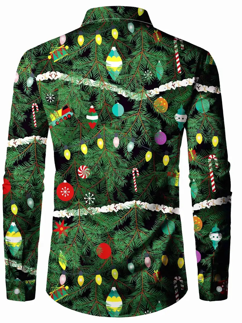 Lennard | Weihnachten – Langarm-Polohemd mit Baummotiv