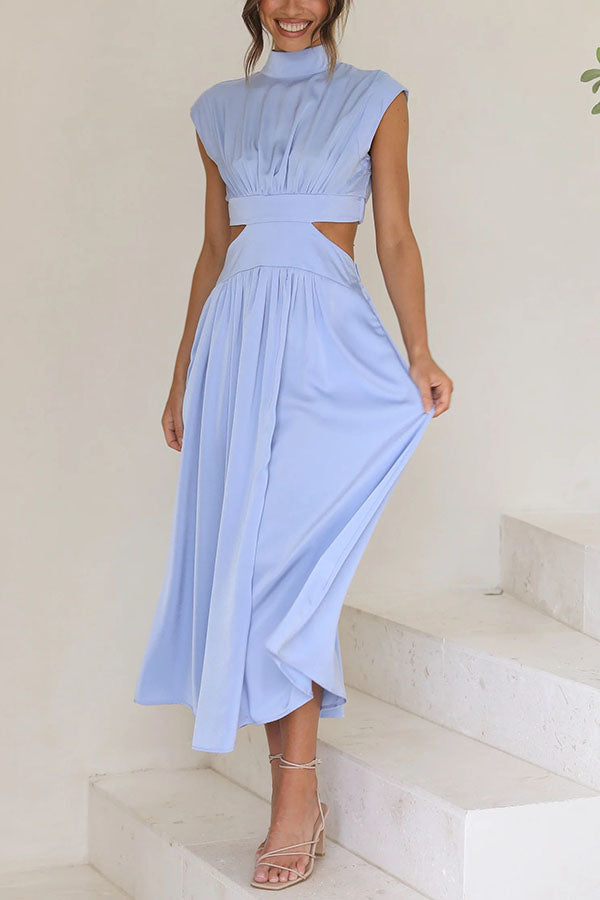Zalma | Midi-Kleid mit Cut-Out und Taschen
