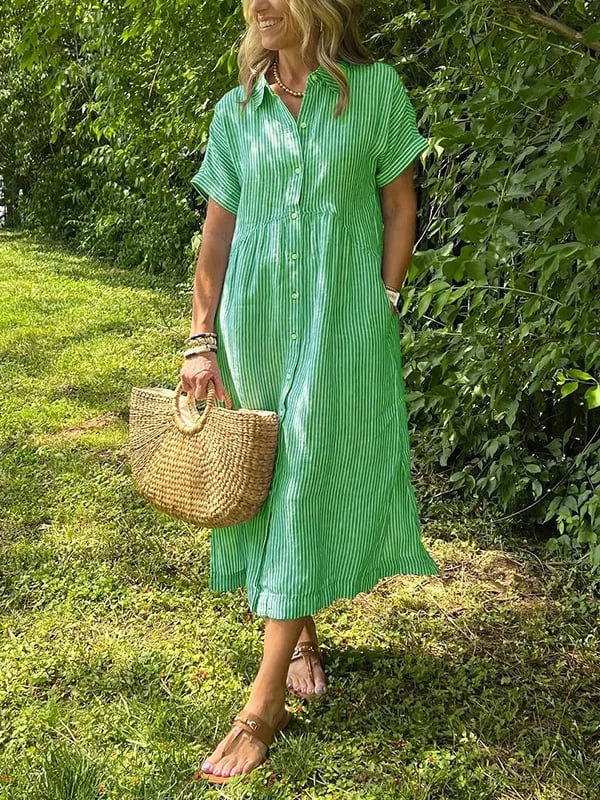 Atar | Elegantes gestreiftes Kleid