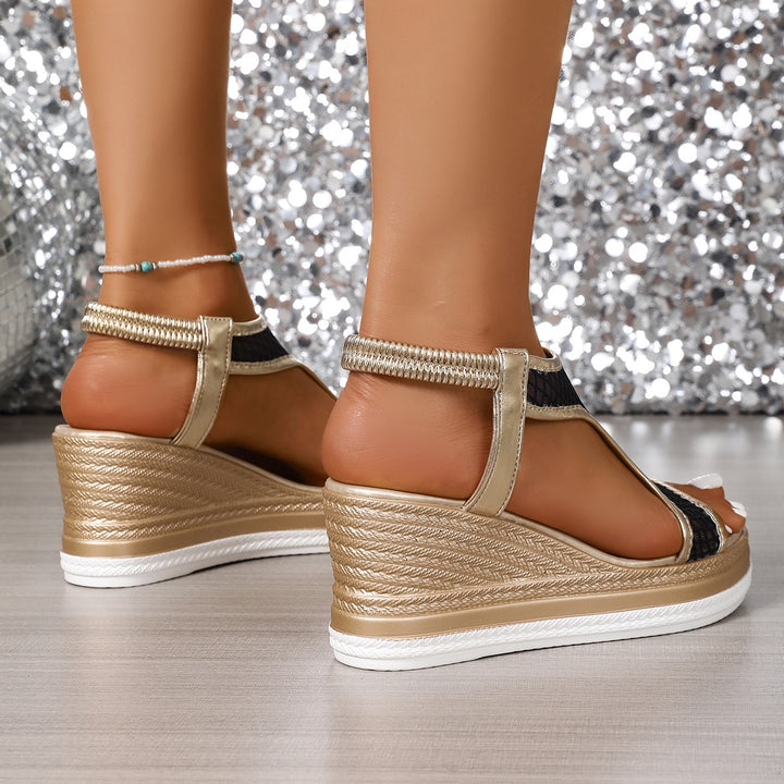 Mallory | Elegante orthopädische Damensandalen mit Keilabsatz