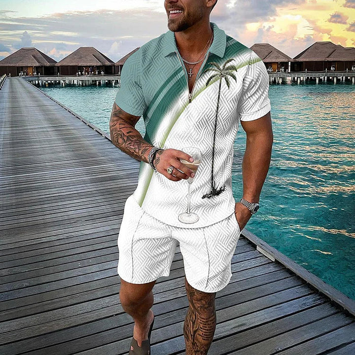 Aljun | Tropicana Polohemd & Shorts-Set