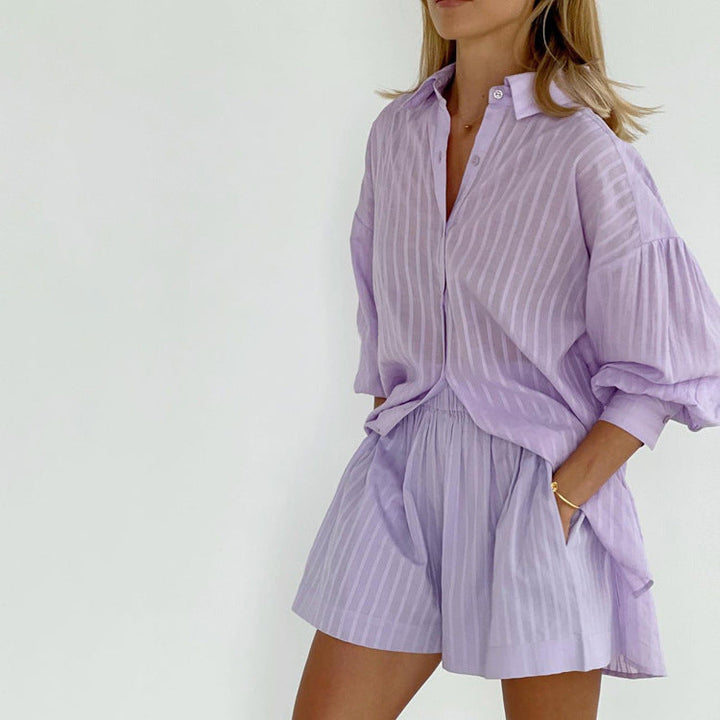 Rayna | Luftiges Set aus Hemdbluse und Shorts