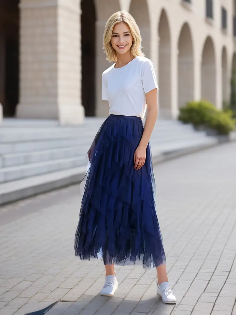 Cecilia | Stilvoller Mesh-Layered Tutu-Rock