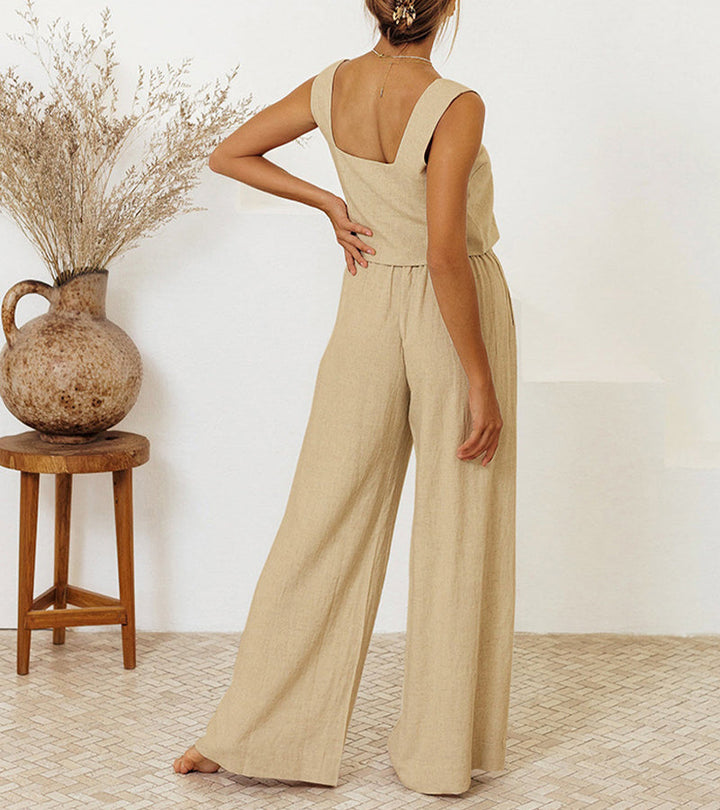 Penny | Set aus minimalistischem Oberteil und weit geschnittener Hose