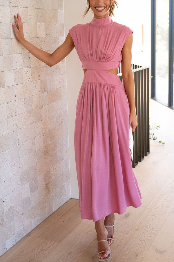 Zalma | Midi-Kleid mit Cut-Out und Taschen