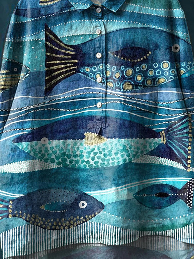 Delaney | Ozean-Kunst-Shirt