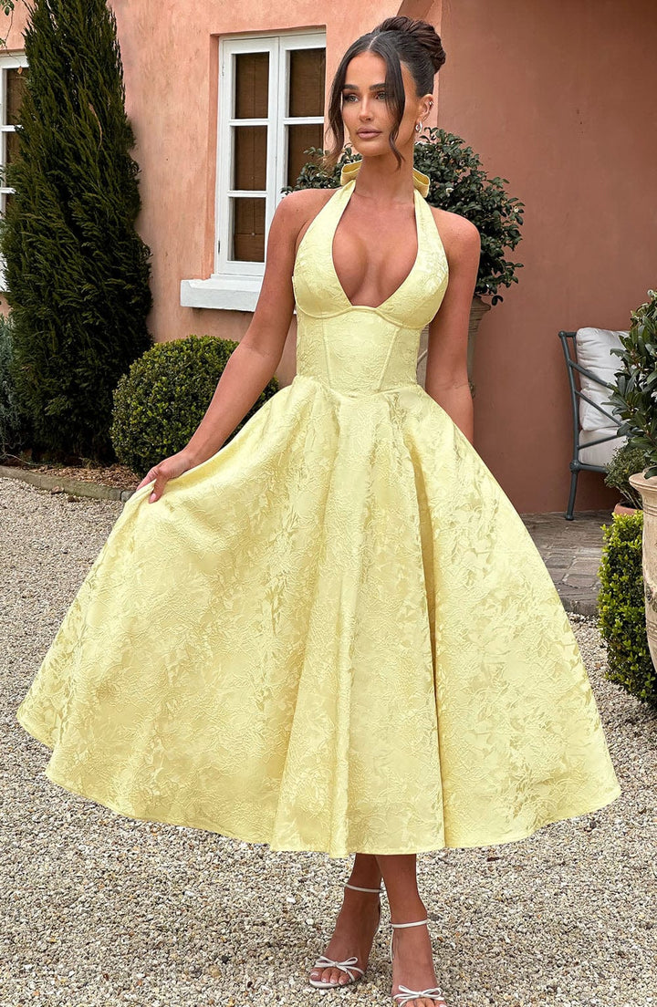 Nyla | Elegantes Besticktes Ärmelloses Kleid mit Tiefem V-Ausschnitt