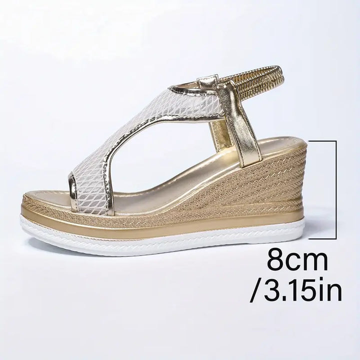 Mallory | Elegante orthopädische Damensandalen mit Keilabsatz