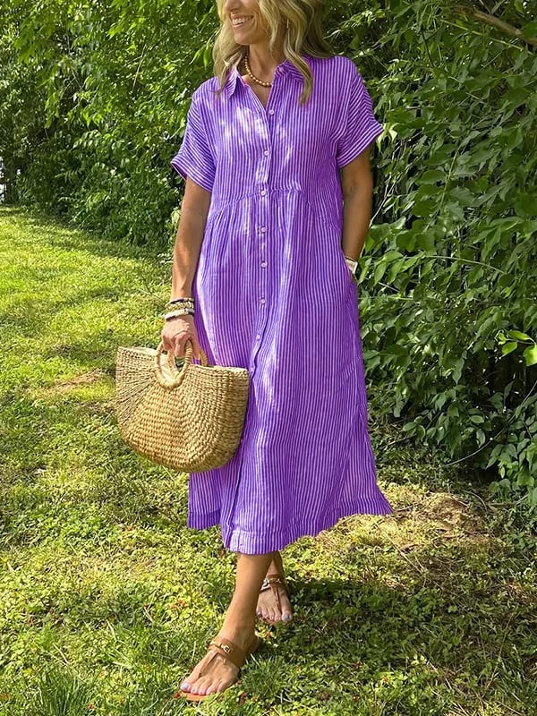Atar | Elegantes gestreiftes Kleid