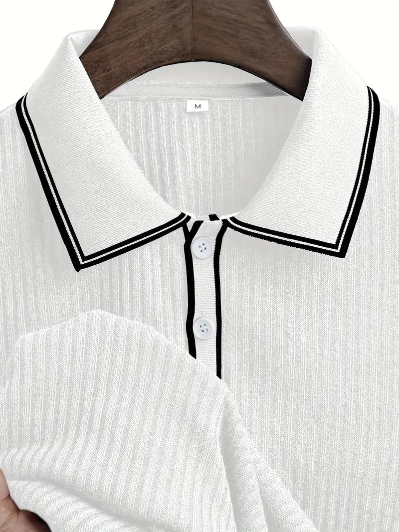 Stephen | Herren-Polohemd mit Rippstrick