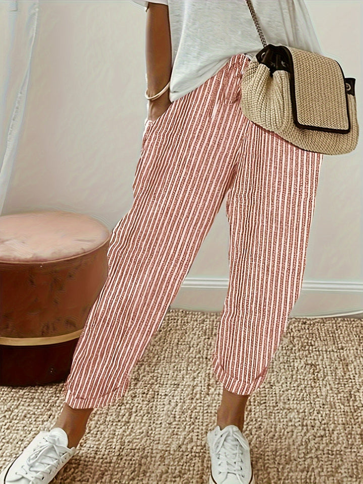 Elene | Gestreifte Hose mit weitem Bein