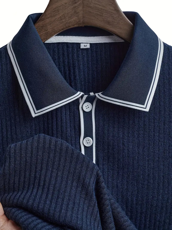 Stephen | Herren-Polohemd mit Rippstrick