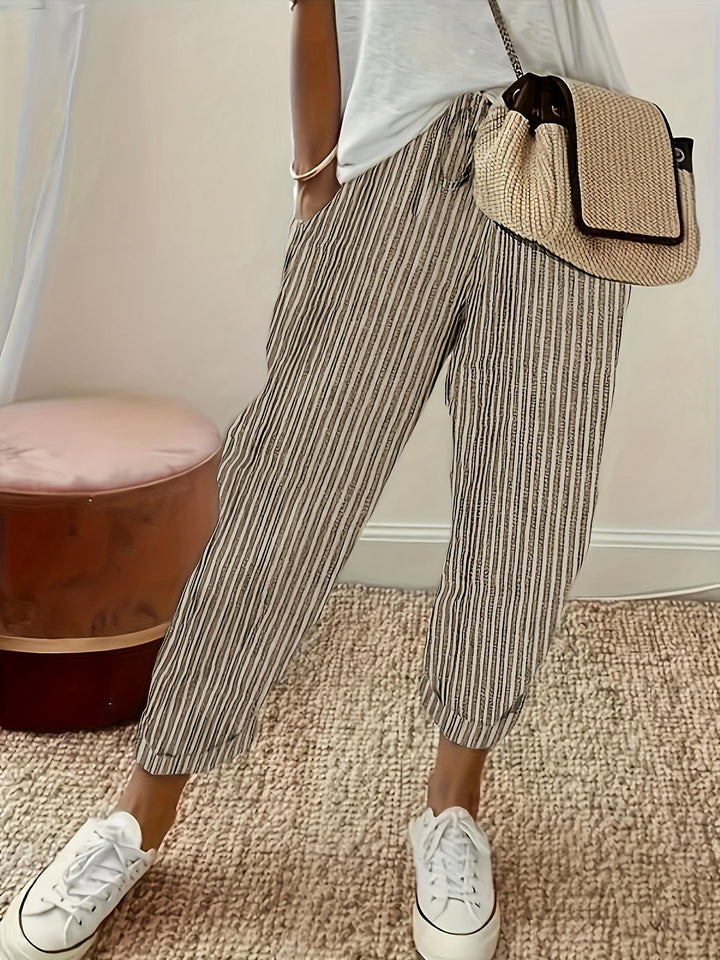 Elene | Gestreifte Hose mit weitem Bein