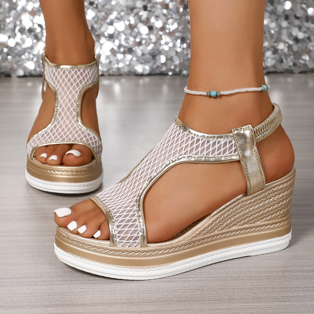Mallory | Elegante orthopädische Damensandalen mit Keilabsatz
