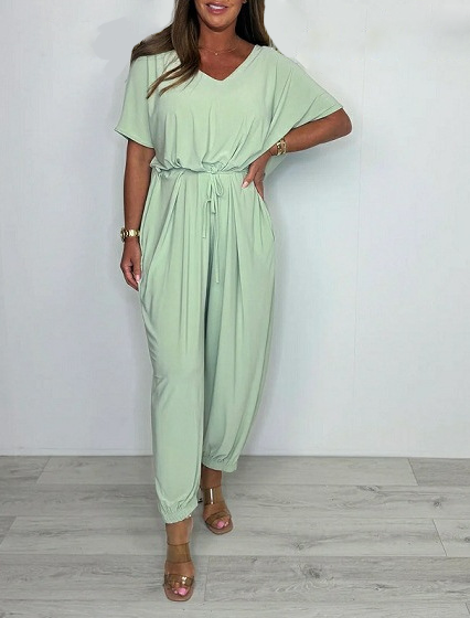 Darby | V-Ausschnitt Bindeträger Jumpsuit