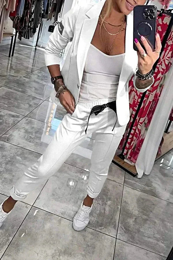 Lena | Moderner Lässiger Chic Blazer-und-Hosen-Set