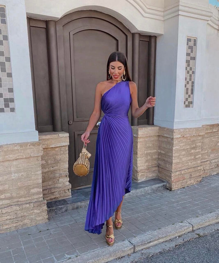 Harlene | Elegantes Midi-Kleid mit einem Schulterträger