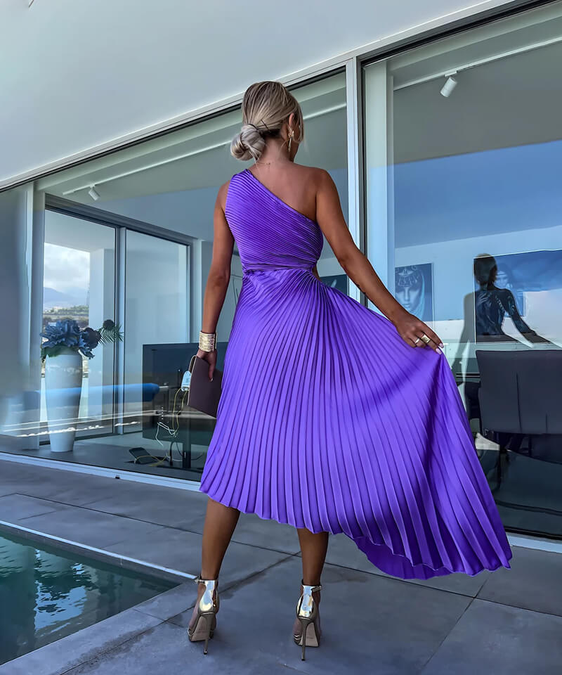 Harlene | Elegantes Midi-Kleid mit einem Schulterträger