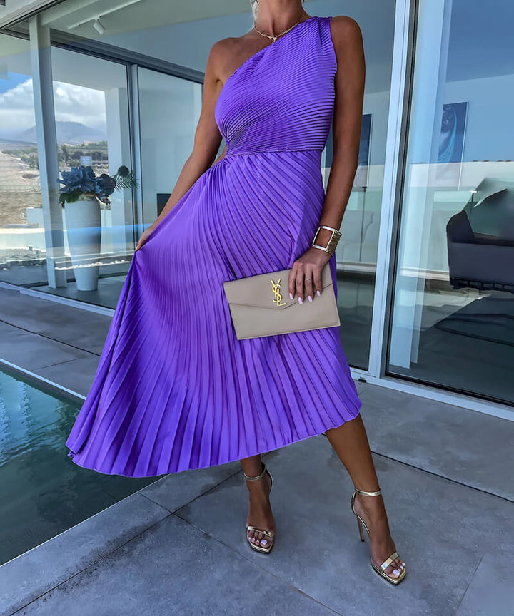 Harlene | Elegantes Midi-Kleid mit einem Schulterträger