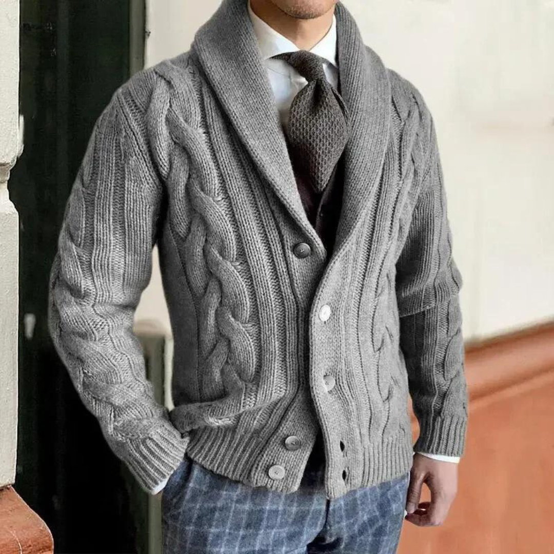 Falco | Gestrickte Herren-Strickjackejacke