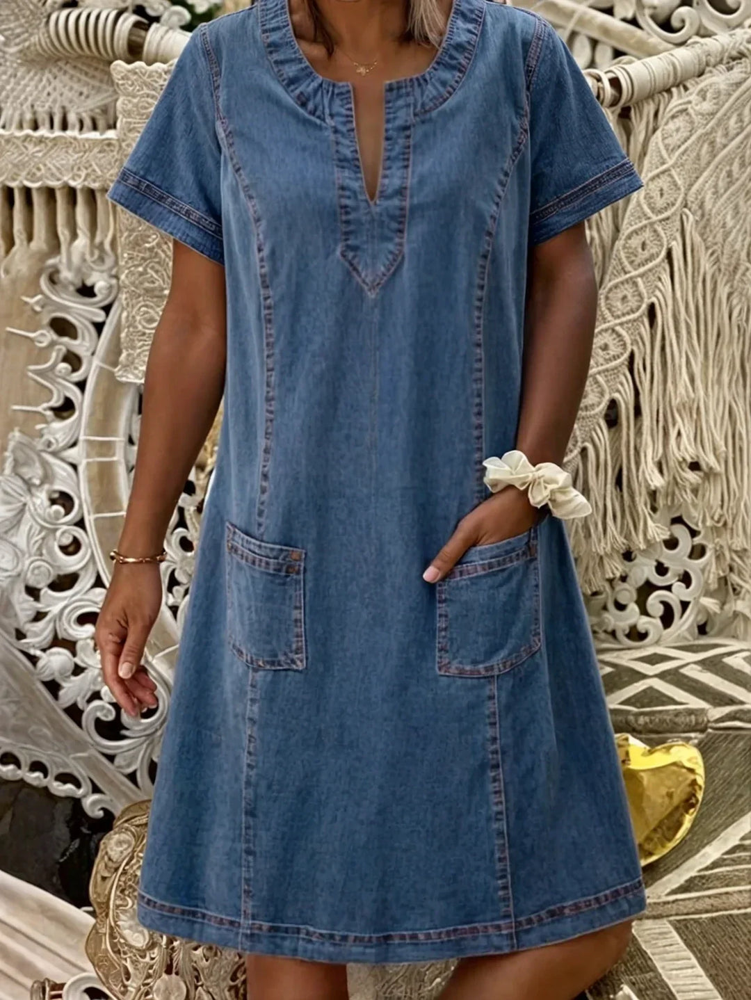 Sazhna | Weiches Denim-Kleid