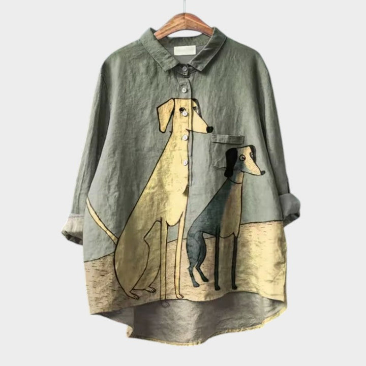 Franziska | Oversized-Hemd mit Hunde-Design
