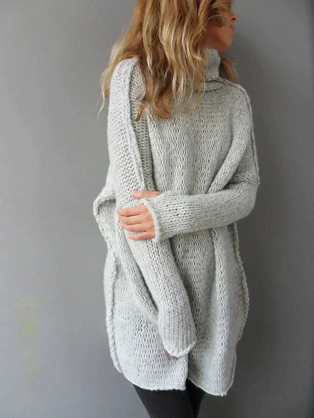 Emmilie | Grauer Pullover für Damen in Übergrößen