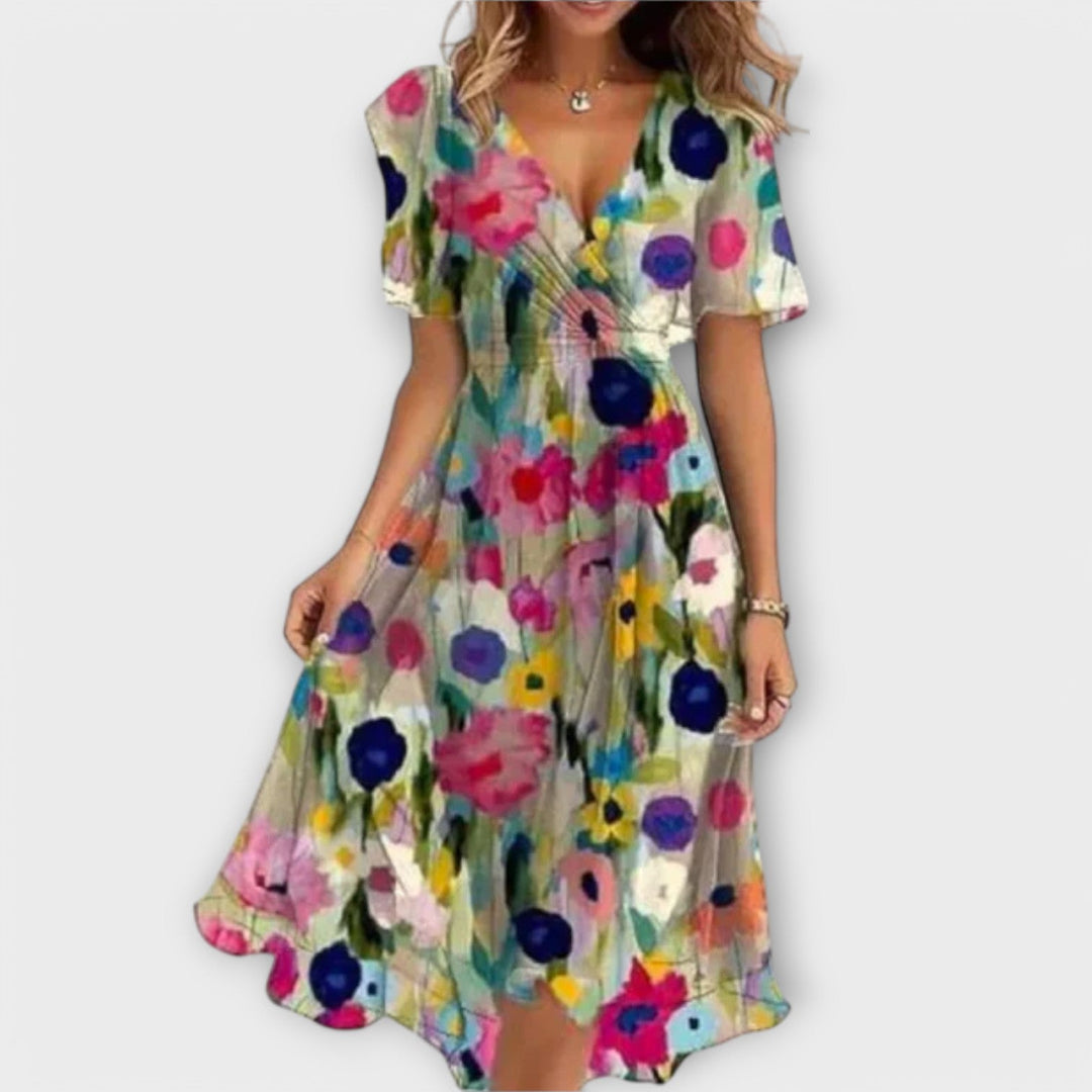 Laiya | Lässiges V-Ausschnitt-Kleid