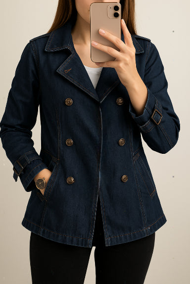 Margarez | Stylischer Denim-Cape-Mantel