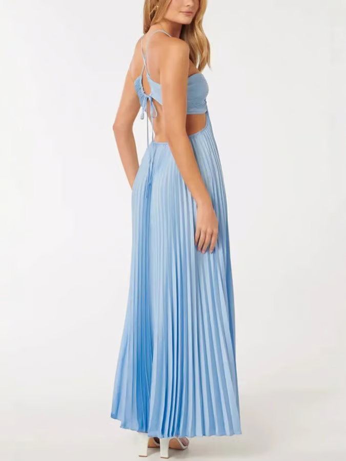 Nihla | Sommerglanz Halter Maxi Kleid