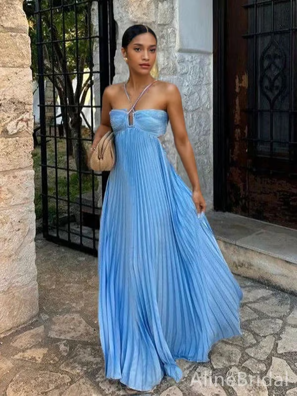 Nihla | Sommerglanz Halter Maxi Kleid