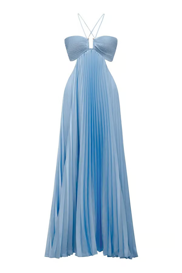 Nihla | Sommerglanz Halter Maxi Kleid