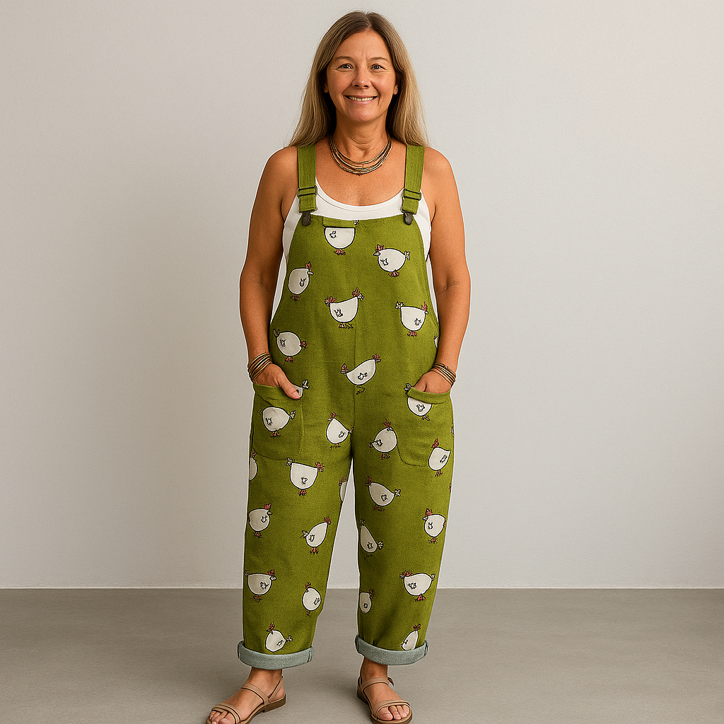 Chenoa | Damen Vintage Weitbeiniger Jumpsuit - Müheloser Stil & Komfort