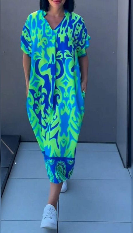 Nica | Geblümtes Midikleid mit V-Ausschnitt