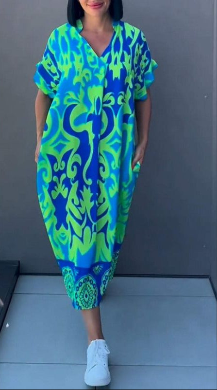 Nica | Geblümtes Midikleid mit V-Ausschnitt