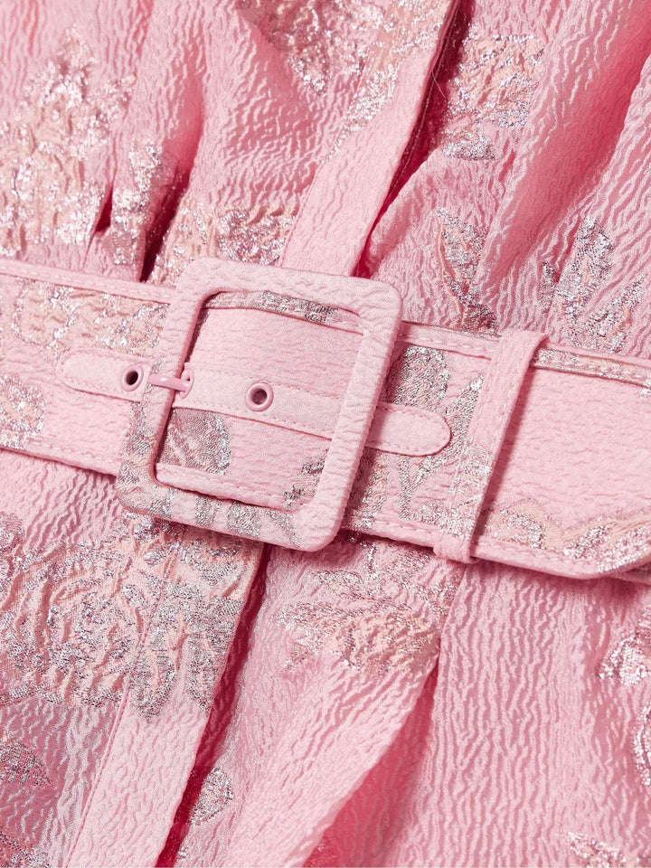 Hillary | Retro-Pink Revers-Hochbundkleid