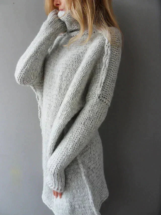 Emmilie | Grauer Pullover für Damen in Übergrößen