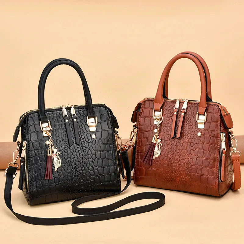 Ran | Handtasche mit Krokodilprägung