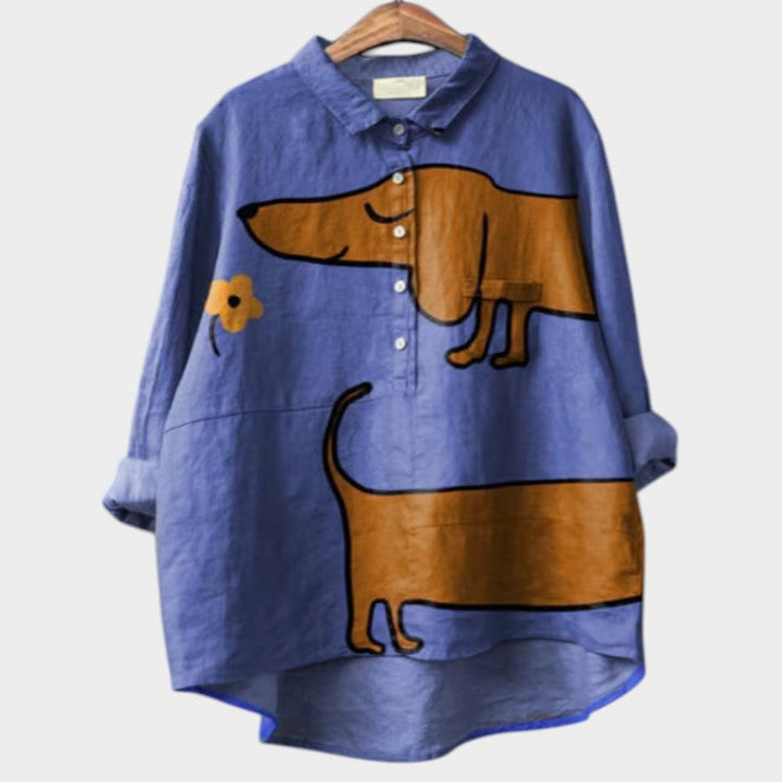 Franziska | Oversized-Hemd mit Hunde-Design