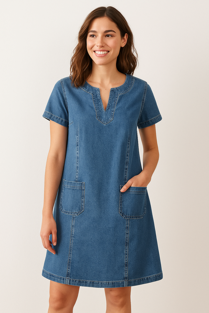 Sazhna | Weiches Denim-Kleid