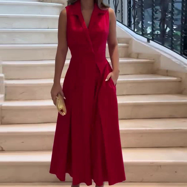Bronwyn | Midi-Kleid mit V-Ausschnitt
