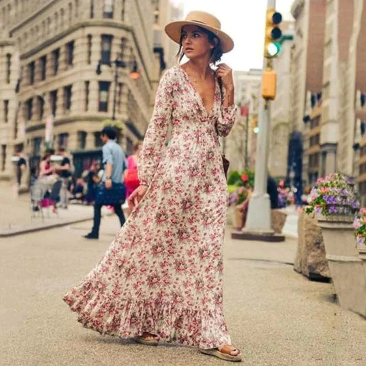 Ellianna | Maxi Ibiza Stil Blumen Kleid