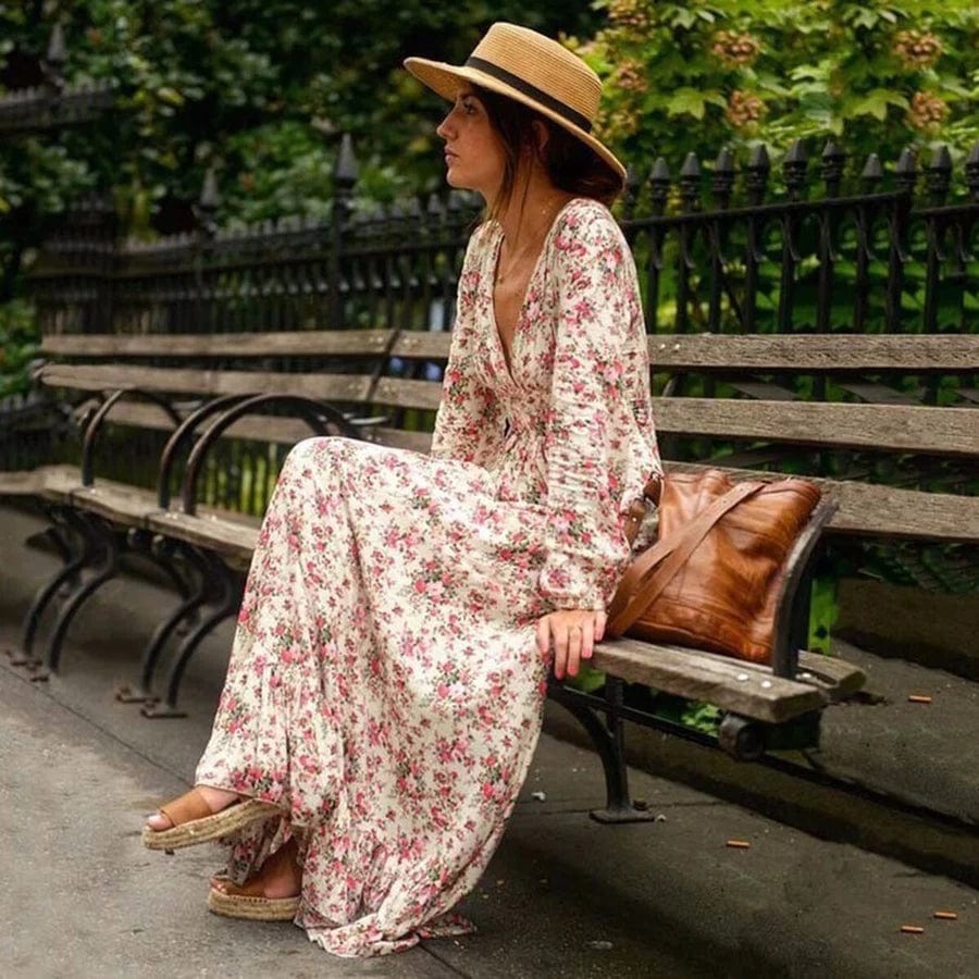 Ellianna | Maxi Ibiza Stil Blumen Kleid