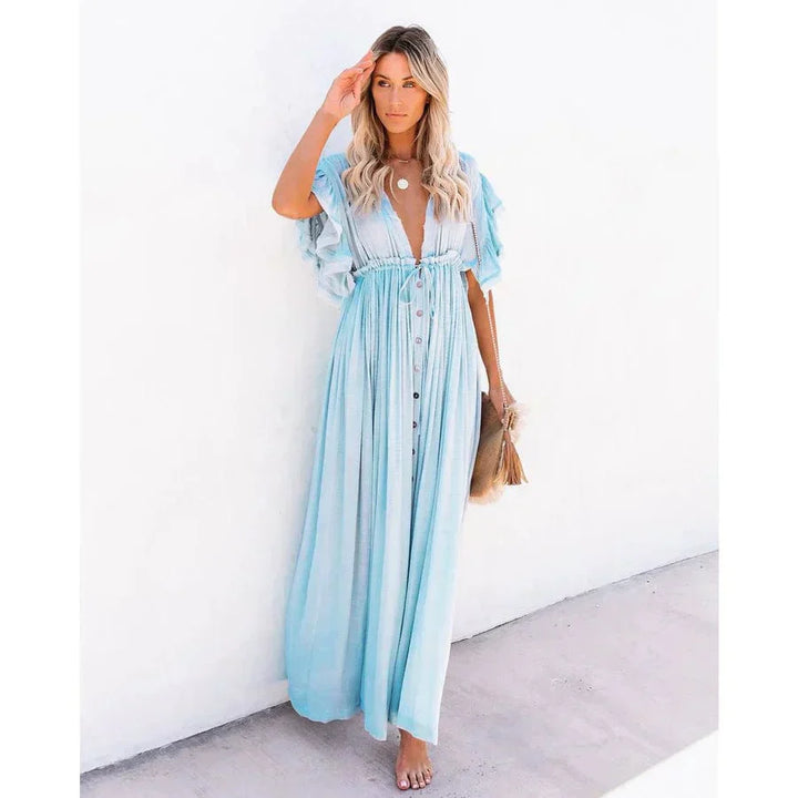 Nevaeh | Maxi Hellblaue Ibiza Kleid