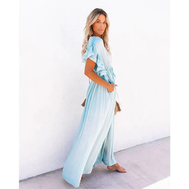 Nevaeh | Maxi Hellblaue Ibiza Kleid