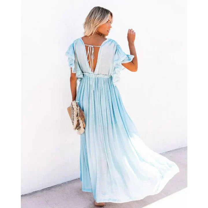 Nevaeh | Maxi Hellblaue Ibiza Kleid