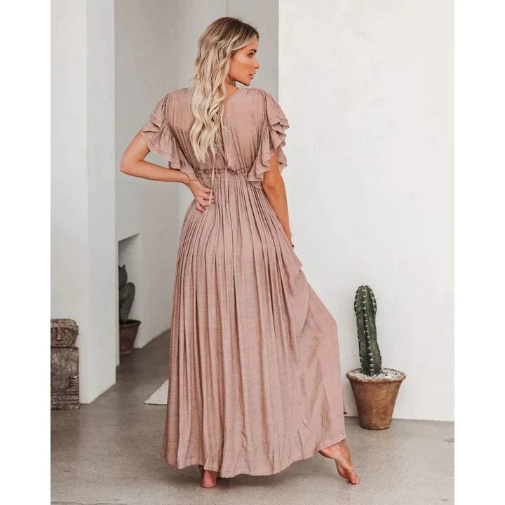 Coleen | Maxi Taupe Ibiza Kleid