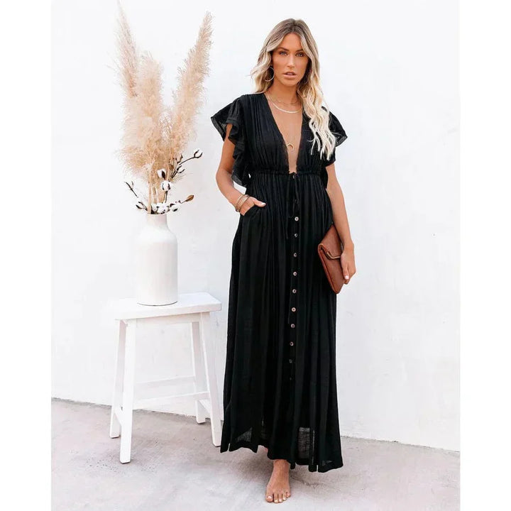 Noelle | Maxi Schwarzes Ibiza Kleid